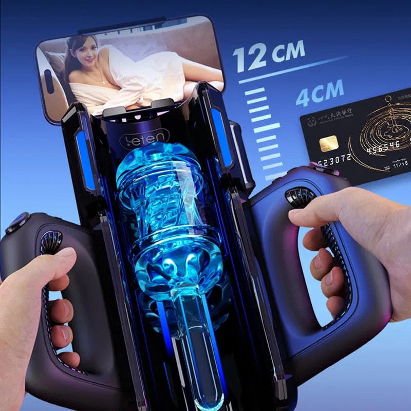 LETEN Masturbator mit 10 stoßenden Hochgeschwindigkeits und Telefonhalter