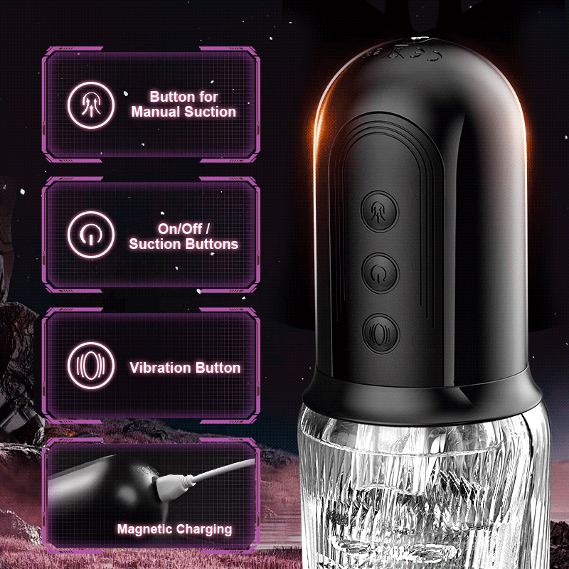 Dual Vibrating Eggs 5 Sucking 10 Vibrating Deep Throat Masturbator