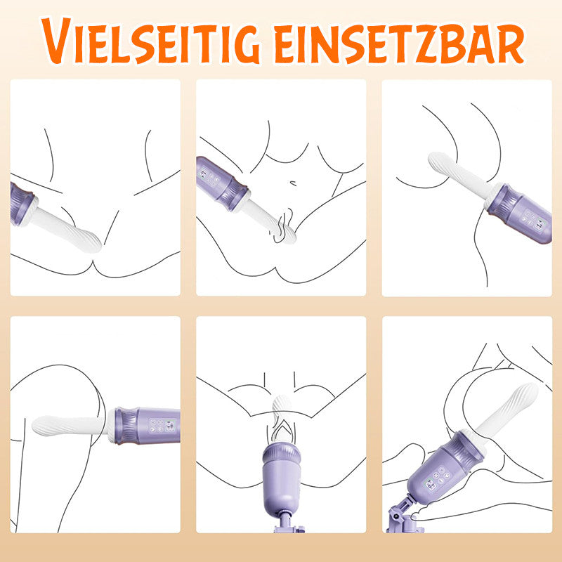 App-gesteuerte Stoß- und Heiz-Sexmaschine für G-Punkt- oder Analstimulation mit Beinschlaufen