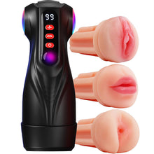 Load image into Gallery viewer, Daphne - 3 Sleeves Pocket Pussy Penis Pump with 9 Sucking &amp; 9 Vibrating Male Masturbator