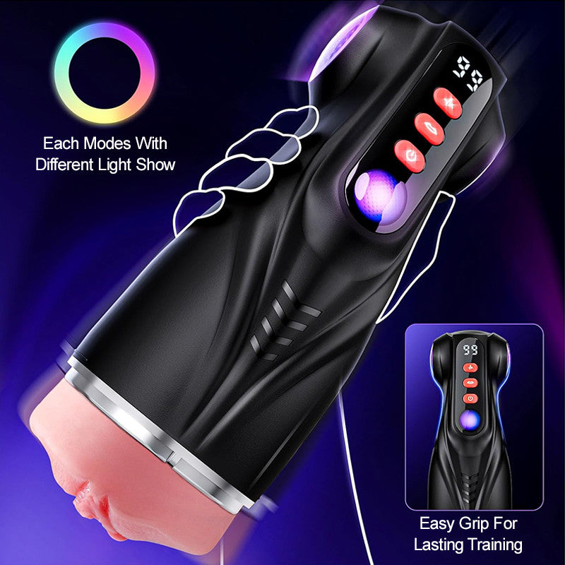 Daphne - 3 Sleeves Pocket Pussy Penis Pump with 9 Sucking & 9 Vibrating Male Masturbator