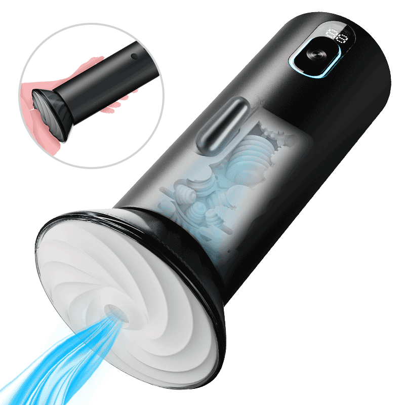 9 Suction Modes & Powerful Vibration 2.8x Wide Sleeve Electric Male Masturbator Cup