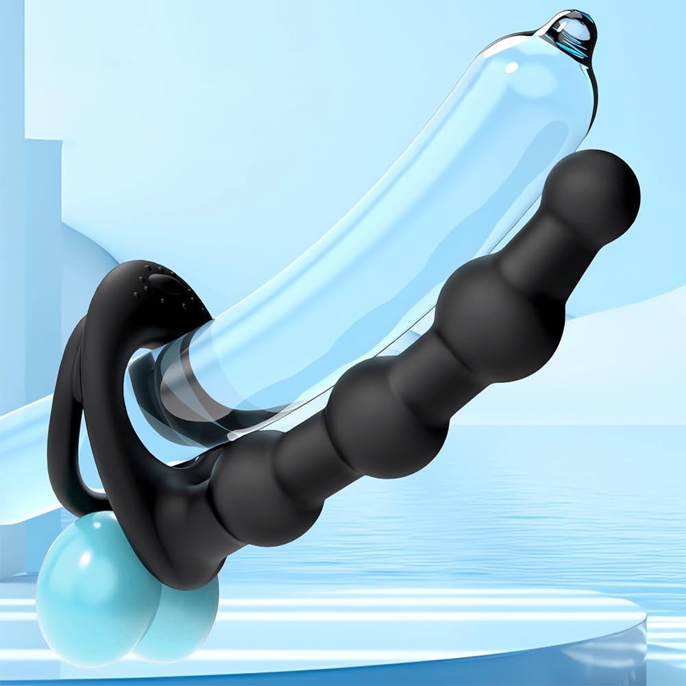 Penisring Anal Vibrator mit Fernbedienung Silikon Cockring Analkugeln 10 Vibrationsmodi Penis Ring Stimulator Anal Dildo Butt Plug Extreme Sexspielzeuge für Männer Frauen und Paare
