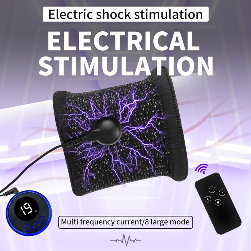 BDSM Elektro Shock Dual Penisring Hodenring Set,Elektrische Stimulation Massager Penis Erektion Enhancer SM Verzögerung Ring Sex Spielzeug für Männ