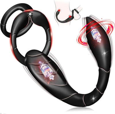 Vibrierender Penisring, Prostatamassagegerät, Analsexspielzeug, Analvibrator mit 9 Modi, Fernbedienung, vibrierender Analplug