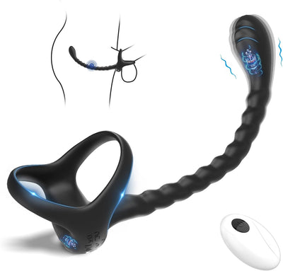 Prostata Stimulation Männer mit Penisring Vibratoren - Cockringe Analvibratoren für Mann mit Fernbedienung, 10 Vibrationsmodi Anal Vibratorstarb Vibration, Sex Spielzeug für Die Männer Paare Extrem