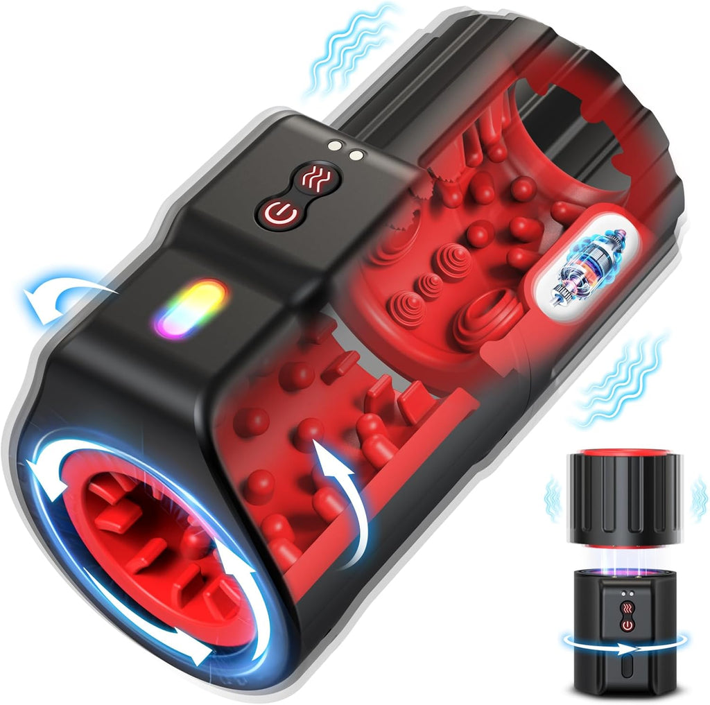 Elektrischer Masturbator Sex Spielzeug für die Männer - Masturbieren Sexspielzeug für Männer Solo Paare Extrem Sex mit 10 Vibrierend & Rotierend, Taschenmuschi Penis Masturbatoren Blowjob Sex Toys