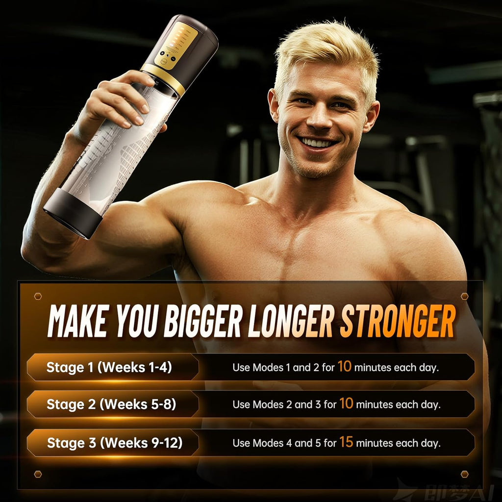 Penis Pump Adult Sex Toys for Men - Electric Male Masturbator Penis Enlarger Vacuum Pump with 5 Sucking Levels, Cock Pump Penis Extender Training Male Sex Toys for Dick Enlargement with 6 Cock Rings
