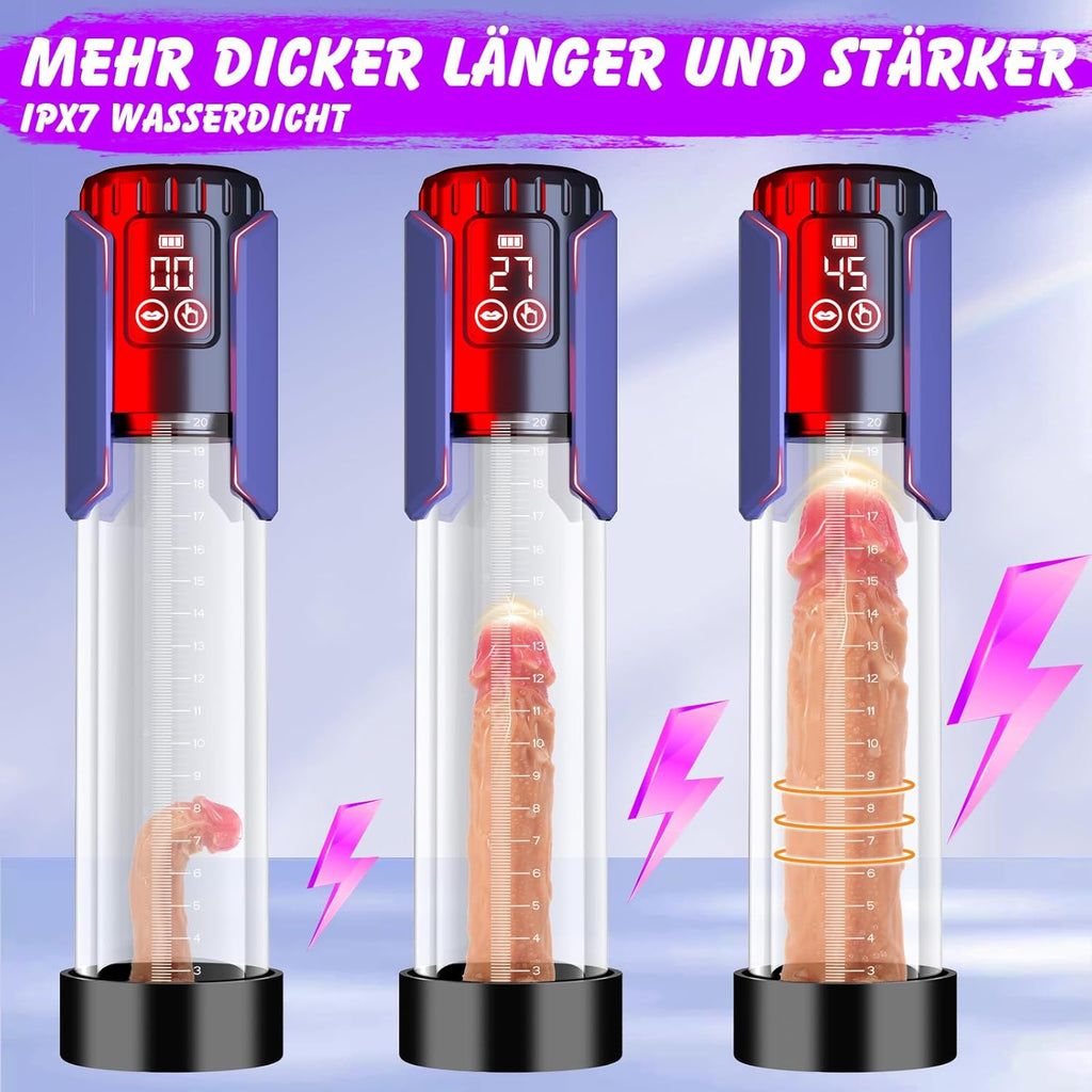 Automatic Pump for Enlargement, Sex Toy for Men, Waterproof Vacuum for Men, Masturbators with 5 Suction Strengths, Stimulator, Larger, Stronger