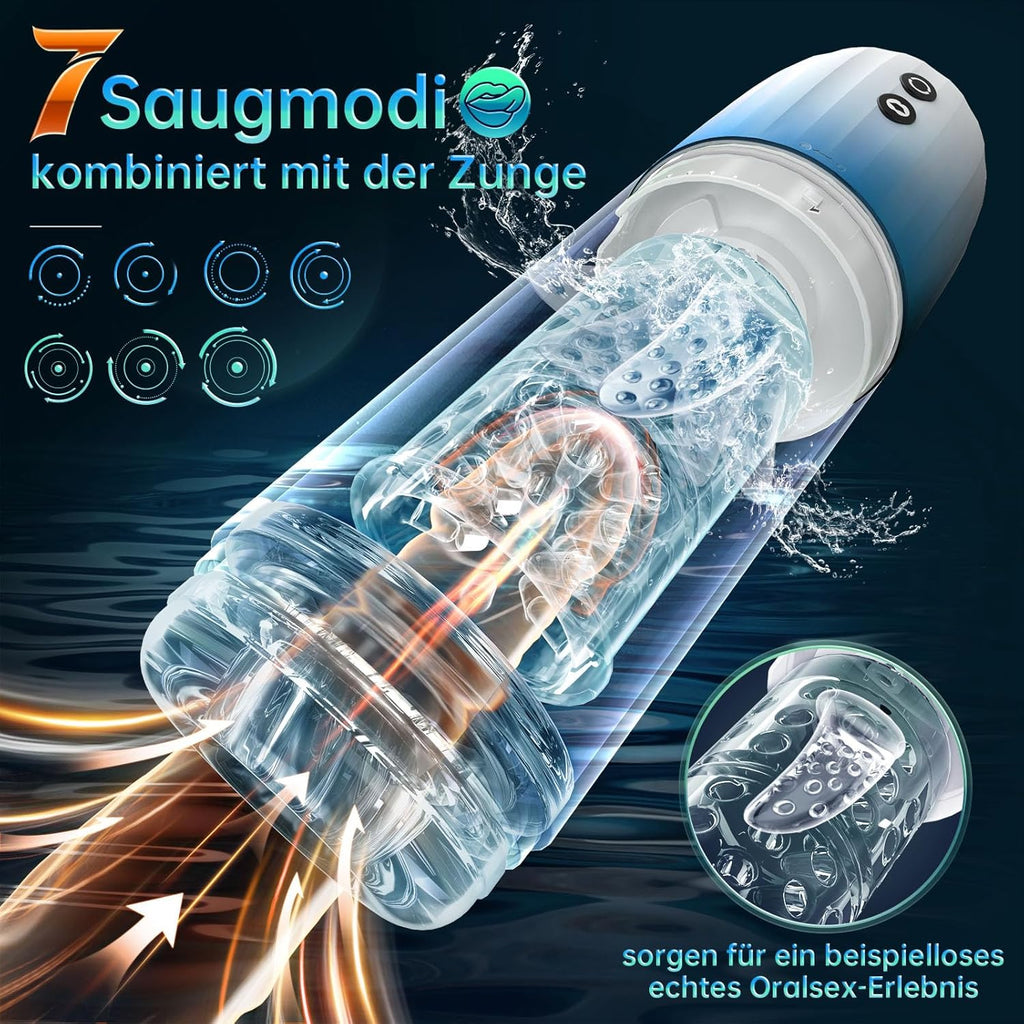 Elektrischer Masturbator Cup,Masturbieren für Männer mit 7Saugmodi und 7Rotationsmodi,Sex Spielzeug 3D Vagina Pocket pussy Sex toys Sexspielzeug Solo IPX7 Blowjob Muschi Sex spielzeug für die männer