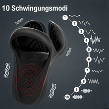 Load image into Gallery viewer, Silikon-Vibrator für Penis mit Penisring und 10 Vibrationsmodi
