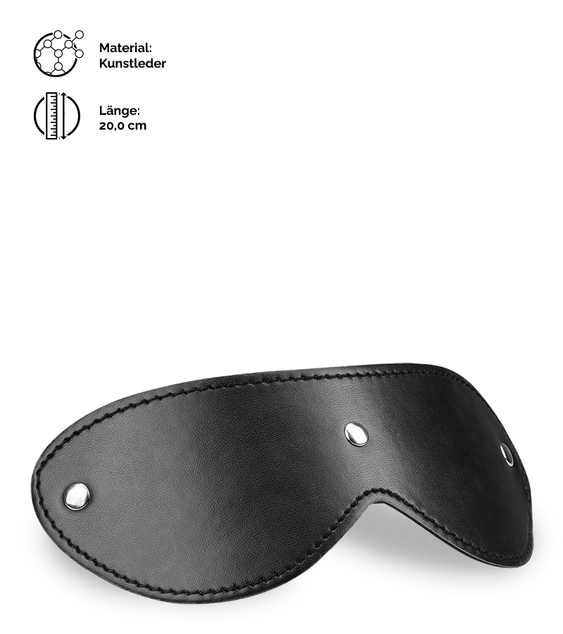 Augenmaske aus schwarzem Leder mit Nieten