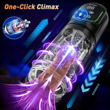 Load image into Gallery viewer, Multifunctional Penis Pump (7-in-1): Features thrusting, rotating, vibrating, sucking, licking, and stroking functions; includes a built-in LCD display